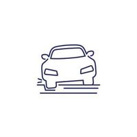 pothole line icon with a car vector