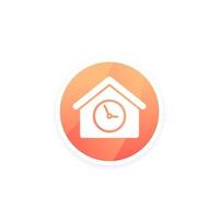 house and time vector icon