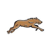 Scottish Deerhound Dog Running Mascot vector