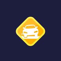 pothole icon with a car, vector sign