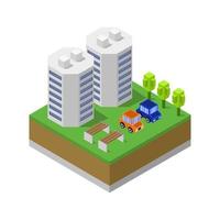 Isometric Skyscraper Illustrated On White Background vector