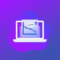 ETF Trading, icono de fondos negociados en bolsa vector