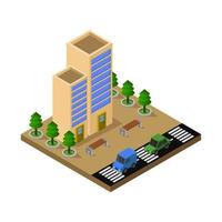 Isometric Hotel Illustrated On White Background vector