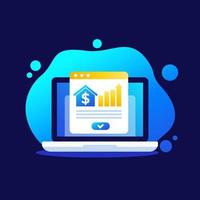 house prices, value growth, real estate analytics vector icon