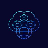 cloud and network linear icon vector