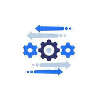 icono de proceso de automatización y optimización en blanco vector