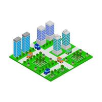 Isometric Skyscraper Illustrated On White Background vector