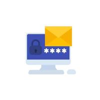mail access, authentication with password icon, vector