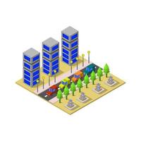 Isometric Skyscraper Illustrated On White Background vector