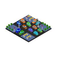 Isometric Road Crossing Illustrated In Vector On White Background