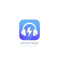 logotipo de música y sonido para aplicaciones vector