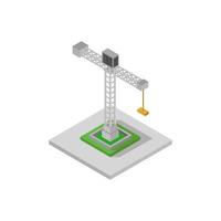 Isometric Crane Illustrated On White Background vector