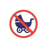 no baby carriage vector icon