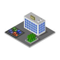 Isometric Hotel Illustrated On White Background vector