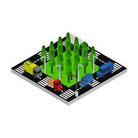 Isometric Road Crossing Illustrated In Vector On White Background