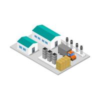 Isometric Industry Illustrated On White Background vector