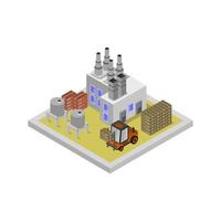 Isometric Industry Illustrated On White Background vector