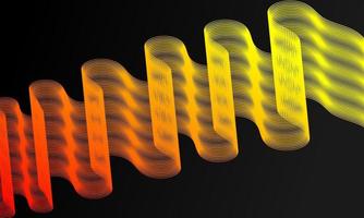 Modern abstract background with wavy lines in orange and yellow vector