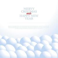 Cristmas Background with snowballs and snow. Winter background. Vector illustration