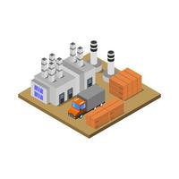 Isometric Industry Illustrated On White Background vector