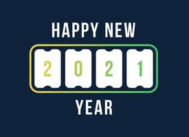 happy new year with 2021 scoreboard. concept of flipboard numerical, celebrate 2021 calendar template. flat style trend modern design vector illustration.