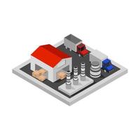 Isometric Industry Illustrated On White Background vector