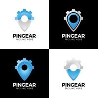 pin engranaje logo vector navegador simple icono símbolo