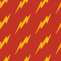Abstract vector yellow seamless thunder pattern flat design on a red background
