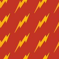 Abstract vector yellow seamless thunder pattern flat design on a red background