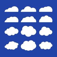 Flat Vector illustration of clouds. Set of blue sky background. Flat design cloud collection.