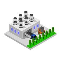 Isometric Industry Illustrated On White Background vector