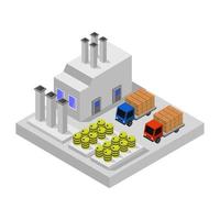 Isometric Industry Illustrated On White Background vector