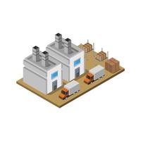 Isometric Industry Illustrated On White Background vector