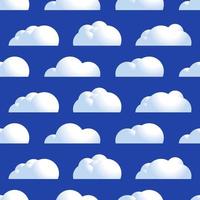 Vector Cloud seamless pattern. Natural air with fluffy cloudscape, atmosphere repeated decorative design. Vector flat style cartoon illustration