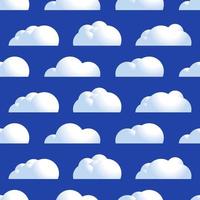 Vector Cloud seamless pattern. Natural air with fluffy cloudscape, atmosphere repeated decorative design. Vector flat style cartoon illustration