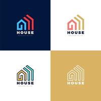 flechas abstractas elementos de plantilla de diseño de icono de vector de casa de bienes raíces