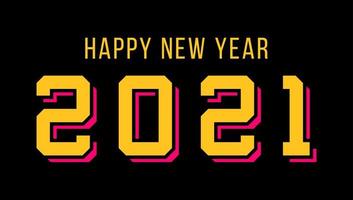 Sport style modern professional happy new year typography 2021 number design for greeting card vector