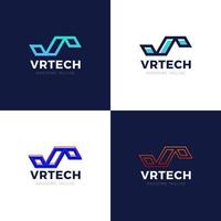 Letter VR Logo vector set. Vector Graphic Branding Letter Element.