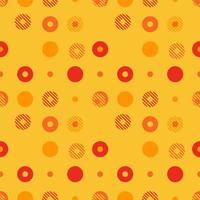 Abstract background seamless vector pattern made with circular geometric shapes or dots with line. Colorful, playful, trendy and modern vector art