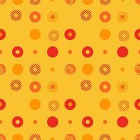 Abstract background seamless vector pattern made with circular geometric shapes or dots with line. Colorful, playful, trendy and modern vector art