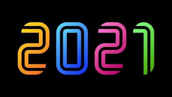 Colorful Happy New Year 2021 Celebration greeting card vector illustration for New Year with creative font style
