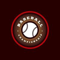 tipografía de deporte profesional moderno de béisbol en estilo retro. emblema de diseño vectorial, insignia y diseño de logotipo de plantilla deportiva vector