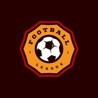 Football or soccer Modern professional sport Typography in retro style. Vector design emblem, badge and sporty template logo design