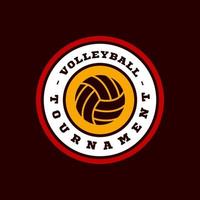 Volleyball vector logo. Modern professional Typography sport retro style vector emblem and template logotype design. Volleyball colorful logo