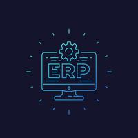 icono de software erp, vector de estilo lineal