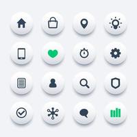 Basic web icons set for apps and websites vector