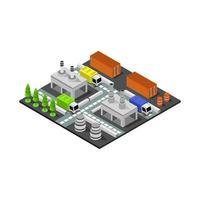 Isometric Industry Illustrated On White Background vector