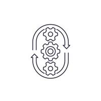 production cycle, process vector line icon