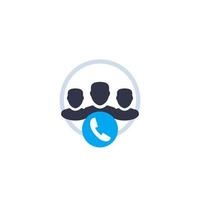 group call icon on white vector