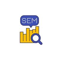 SEM, search engine marketing, vector icon